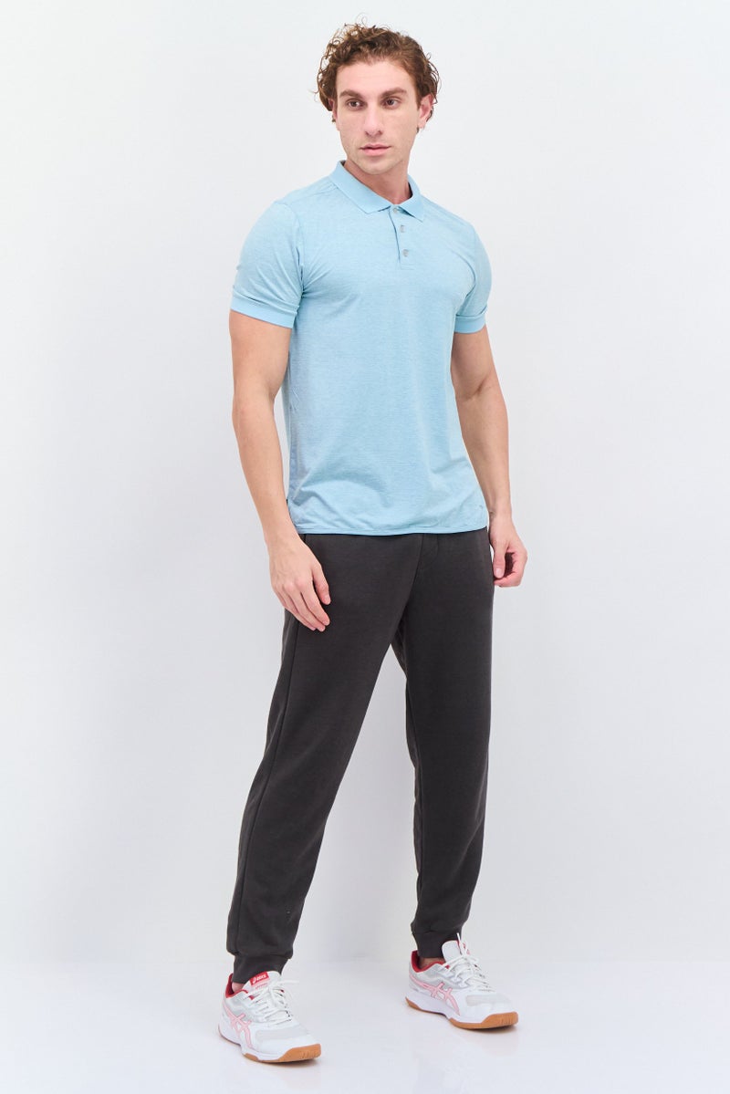 MOTION Men Sportswear Fit Short Sleeves Training Polo Shirt, Sky Blue - Image 4