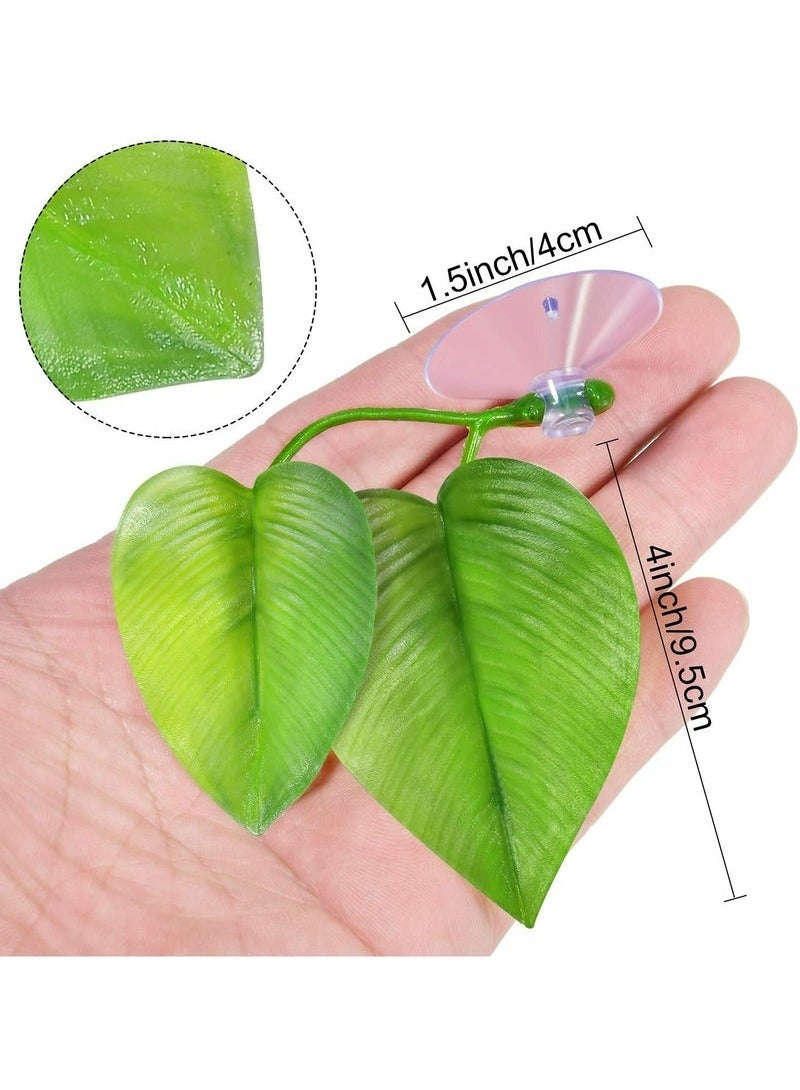 أخبار أرجوحة من 4 قطع من أوراق الشجر لسرير بيتا لأسماك البيتا، خفيفة الوزن وواقعية، وسادة أوراق السمك، ملحقات سرير أوراق الشجر الاصطناعية المزخرفة لحوض السمك، ديكور حوض السمك (ورقة مزدوجة) - Image 5