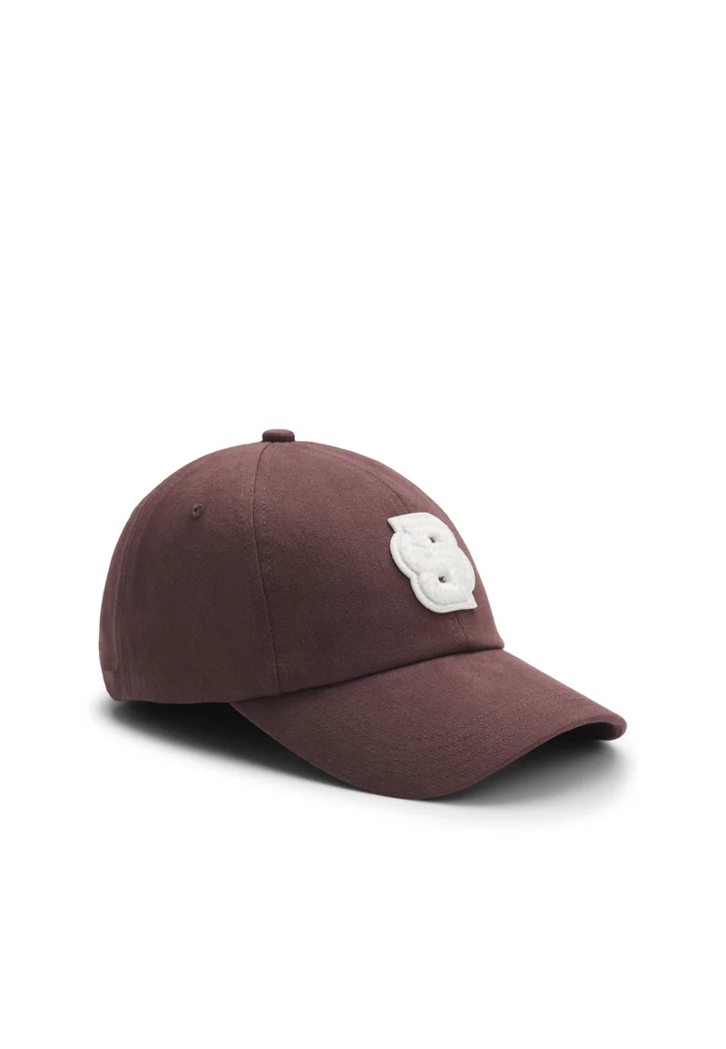 بوس Cotton-twill cap with braided Double B monogram