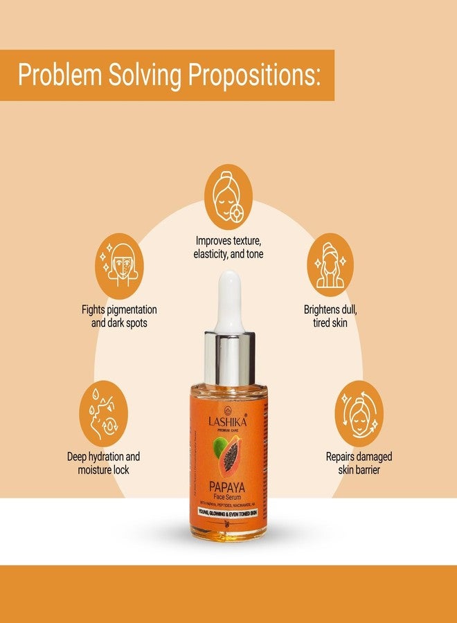 Lashika Papaya Glow Serum | With Niacinamide, Hyaluronic Acid, Ceramides & Peptides | Hydrating | Brightening | Repairing | Unisex | 30ml - Image 2