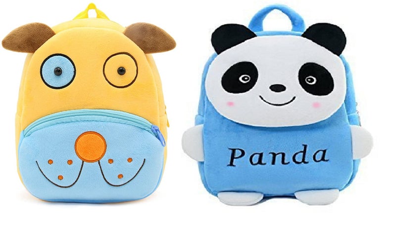 blue tree Kids School Bag Soft Plush Backpack Cartoon Bags Mini Travel Bag for for Girls Boys Toddler Baby Cute Dog & Blue Panda - Image 5