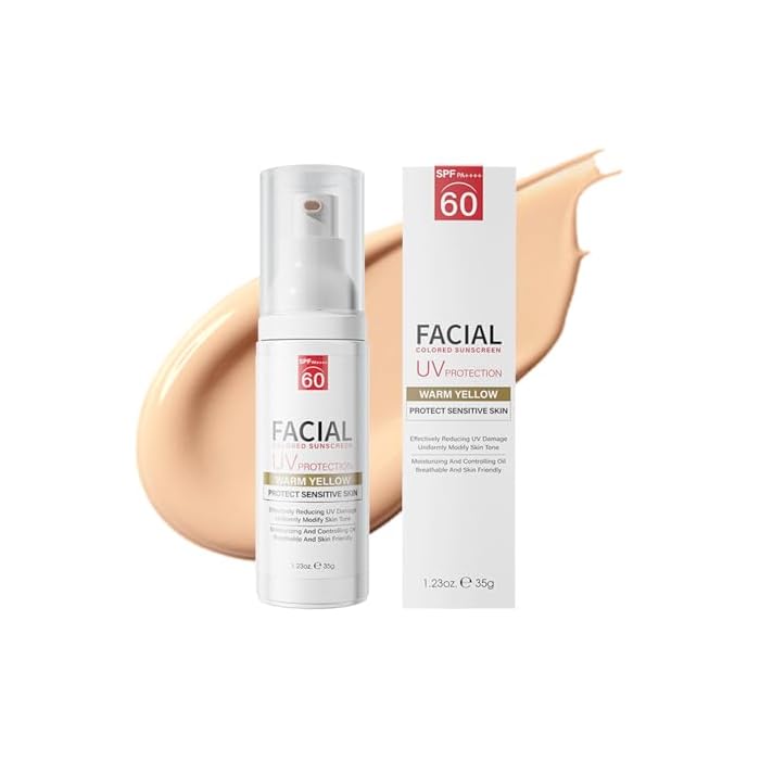 Tinted Sunscreen, Tinted Moisturizer with SPF, Tinted Sunscreen for Face, Tinted SPF 60, Oil Control & Moisturizing Skin Tone Correcting, Radiance Skin, Perfect for Mothers Day Gifts &Beach Must Haves