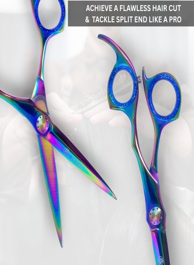 DANIAL 6.5" Stone Screw Titanium Coated 420C Japanese Stainless Steel Professional Barber Hair Cutting Scissors - Hair Cutting Scissors for Men and Women Multicolored - Image 5