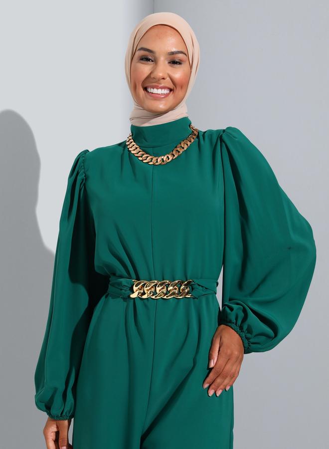 رفقة من مودانيسا جمبسوت واسع أرجل أخضر من رفقة مع حزام سلسلة - Image 3