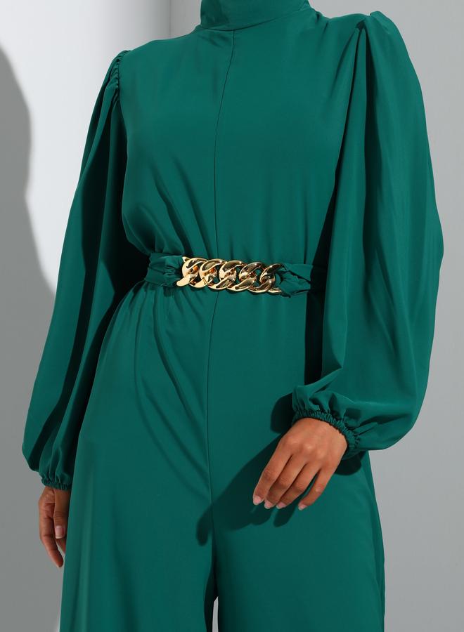 رفقة من مودانيسا جمبسوت واسع أرجل أخضر من رفقة مع حزام سلسلة - Image 4