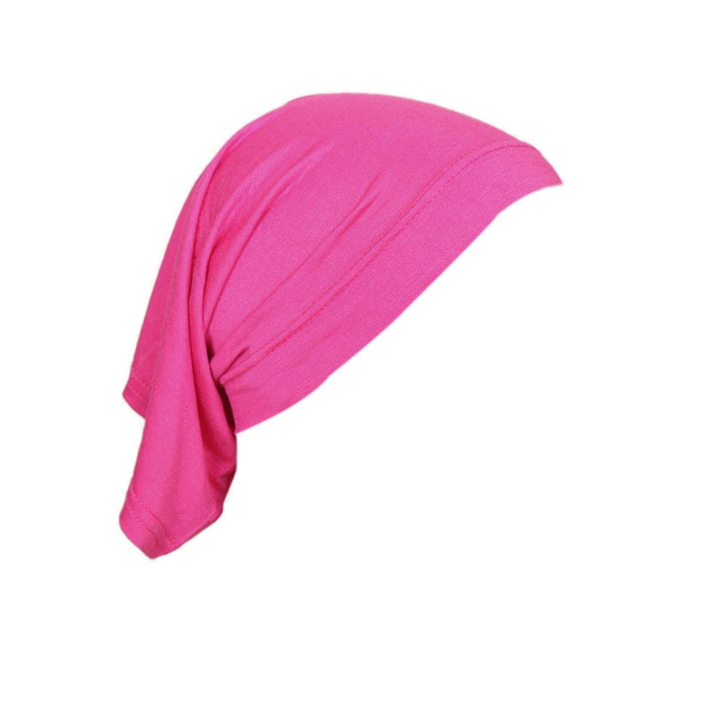 Modal Solid Color Malaysia Beanie Womens Cotton Neck Scarf Cap 4# Rose Red 