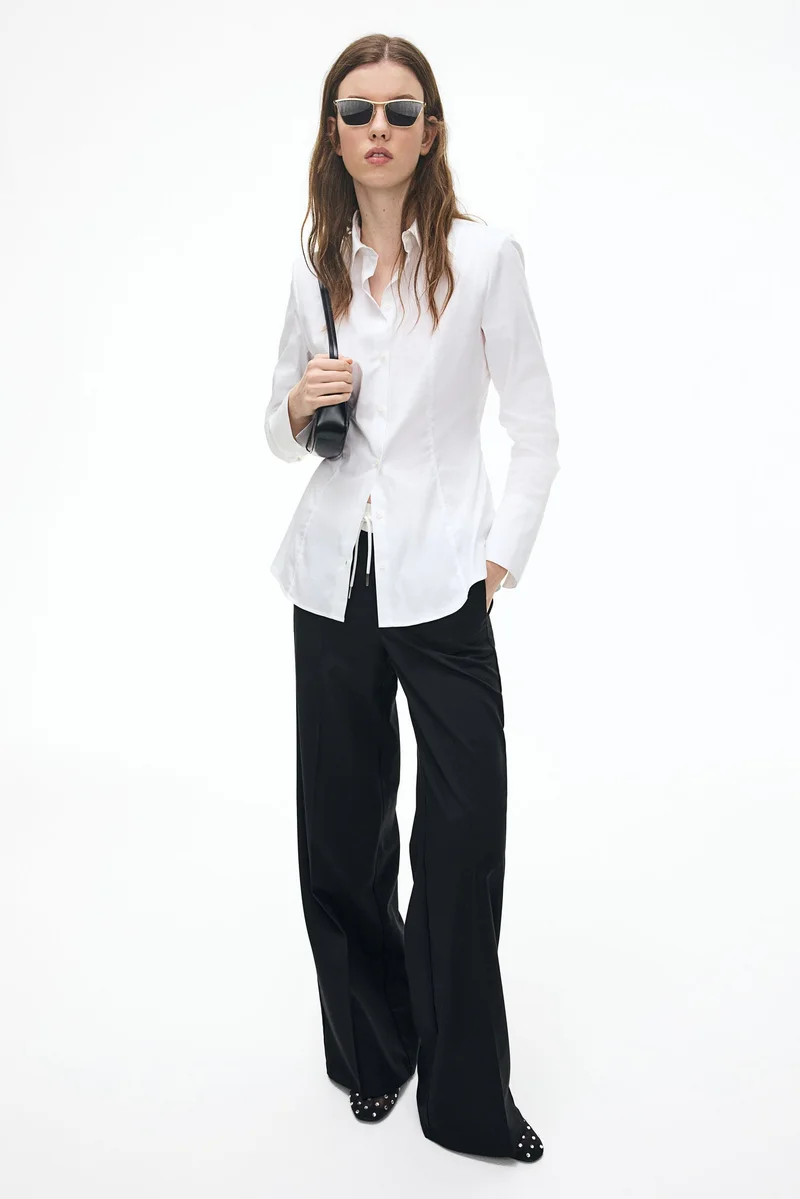H&M Shoulder-pad tapered-waist shirt