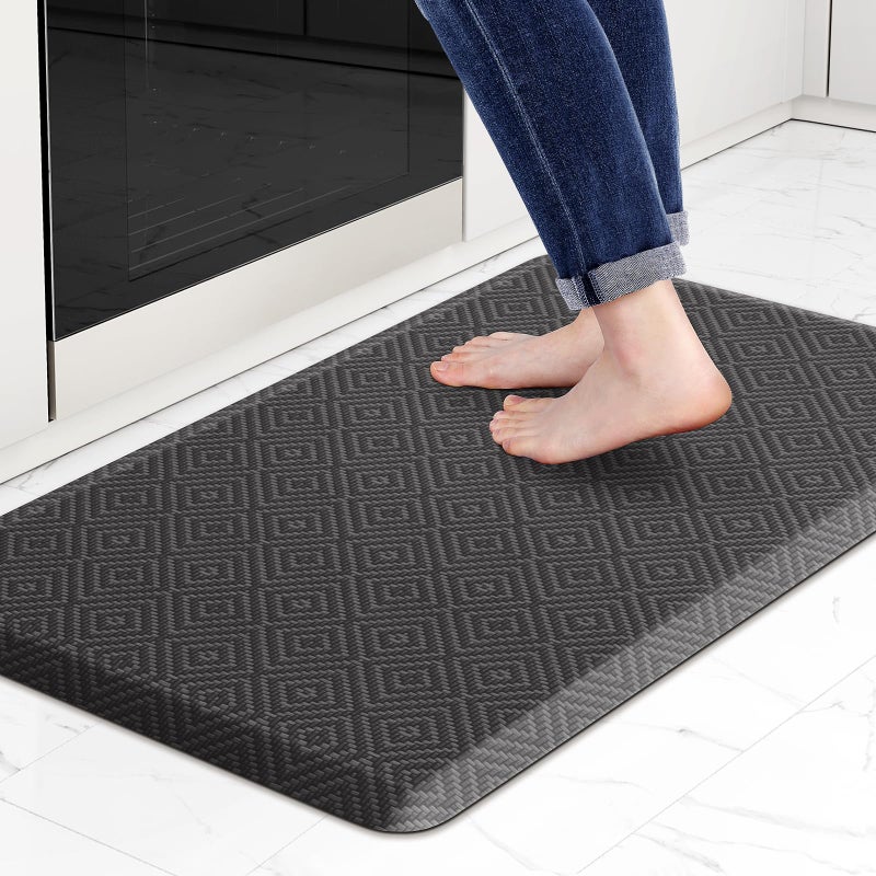Mattitude Kitchen Mat Cushioned Anti-Fatigue Floor Mat Water Resistant Non-Slip Mats and Rugs Standing and Comfort Desk Mats for House Sink Office Laundry (Dark Grey, 17.3"x28") - Image 1