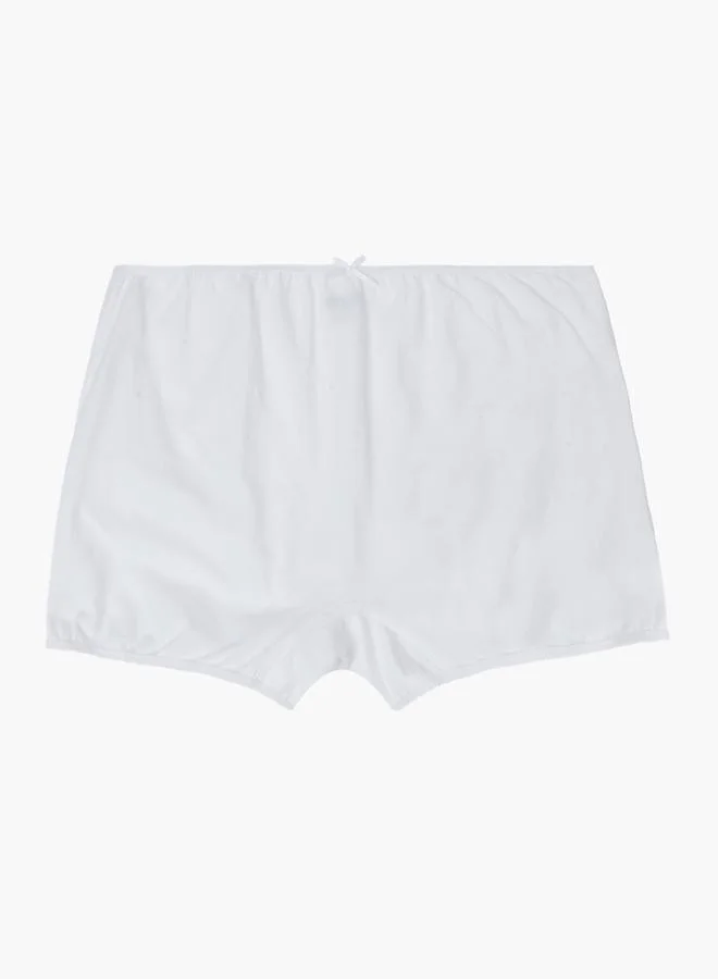 ستايلي Girls Pack of 5 - White Cotton Blend Boxer Briefs