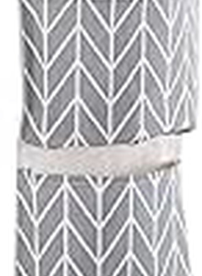 Grey Wall Hanging Storage Bag With 3 Pockets And Wooden Pole For Bedroom Living Room - Image 1
