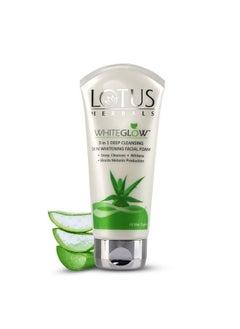 LOTUS HERBALS Whiteglow 3In1 Deep Cleansing Skin Whitening Facial Foam Face Wash For All Skin Types 100G  - Image 1
