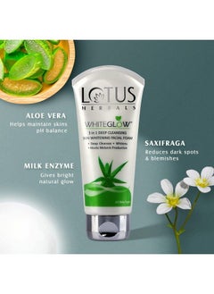 LOTUS HERBALS Whiteglow 3In1 Deep Cleansing Skin Whitening Facial Foam Face Wash For All Skin Types 100G  - Image 4