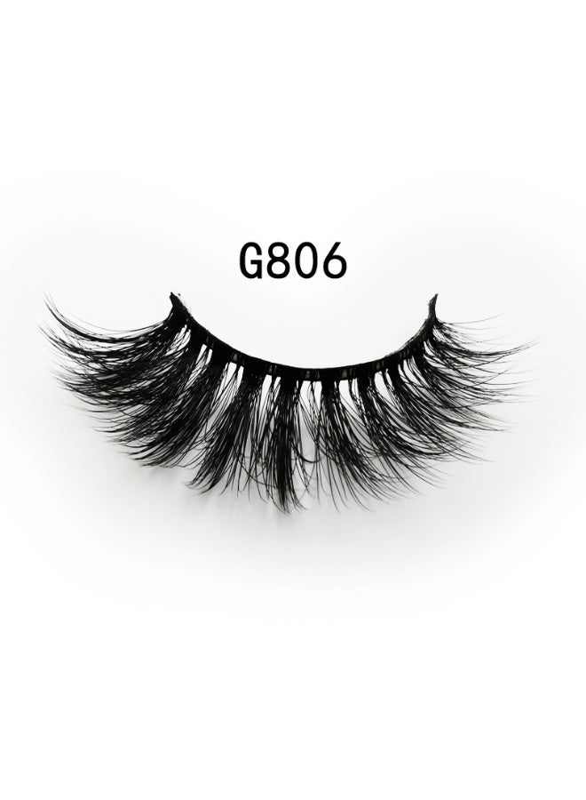 Chabeia 10 Pair 3D Mink Lashes Natural Look Pairs Fake Eyelashes , Bulk Pack Handmade Luxurious Volume Fluffy Natural Eyelashes , Comfortable and Soft Strip False Eyelashes for Women (G806) - Image 2