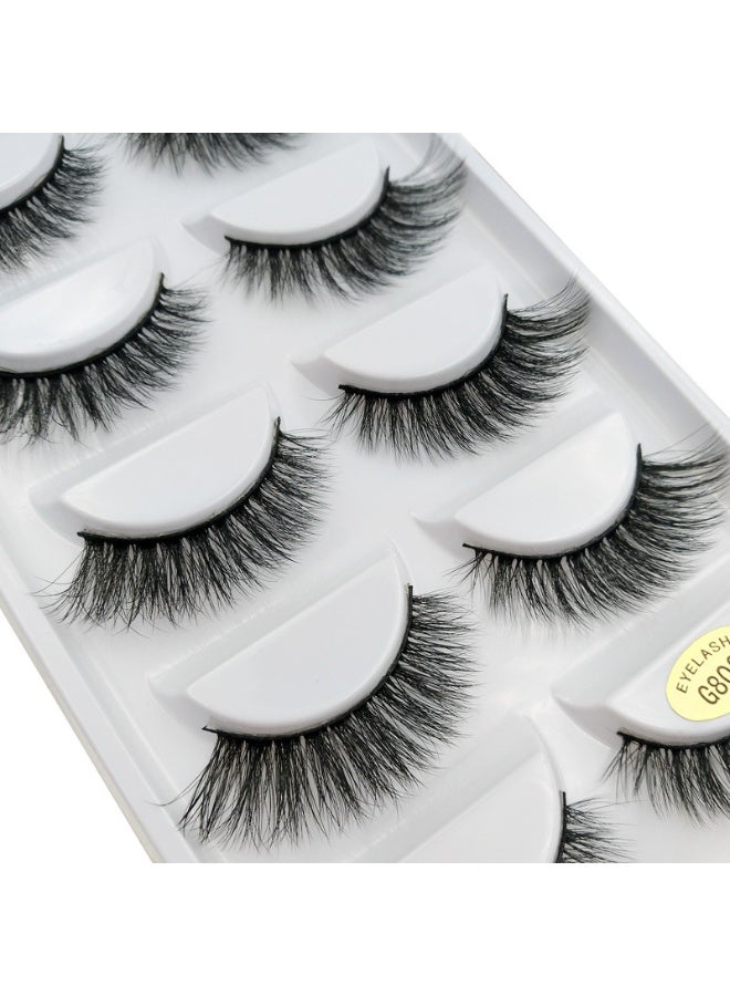 Chabeia 10 Pair 3D Mink Lashes Natural Look Pairs Fake Eyelashes , Bulk Pack Handmade Luxurious Volume Fluffy Natural Eyelashes , Comfortable and Soft Strip False Eyelashes for Women (G806) - Image 4