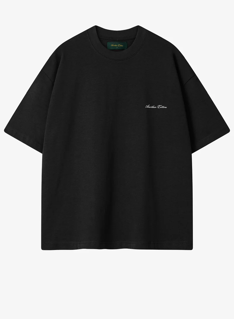 Another Cotton Lab Black Basic Box Fit T-Shirt for Men | Best Price UAE