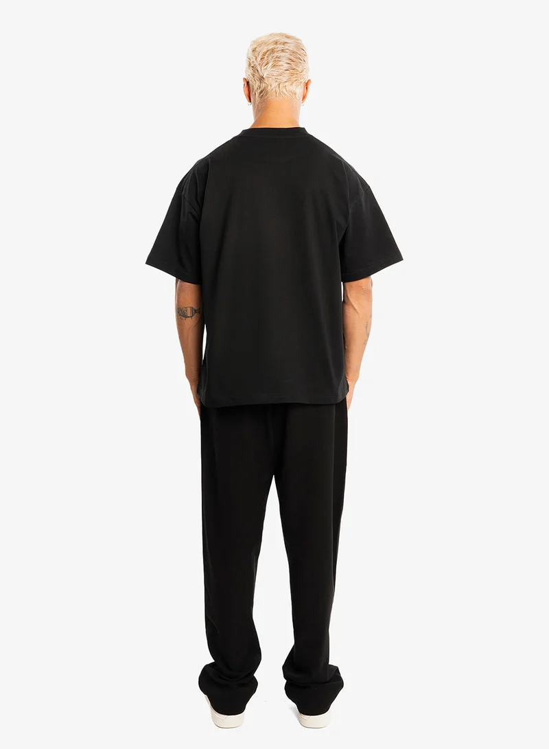 Another Cotton Lab Black Basic Box Fit T-Shirt for Men | Best Price UAE