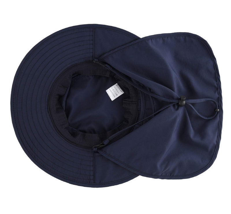 Connectyle Kids UV Sun Protection Flap Sun Hat Summer Safari Hat Fishing Sun Hats with Neck Cover Navy Blue - Image 4