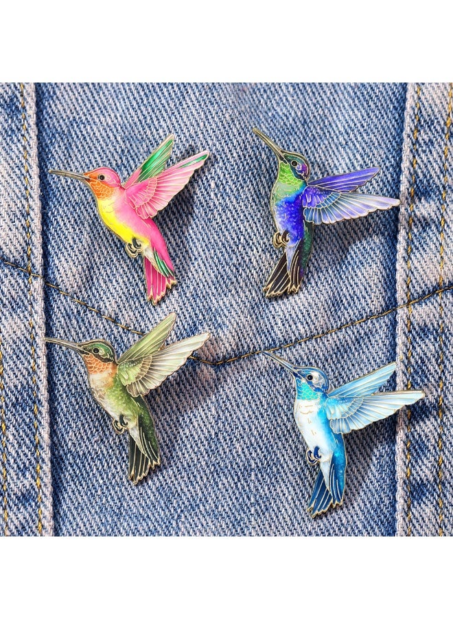 Luxury & Trendy Crystal Rhinestone Accessory Brooch Pin for Women, for clothes and Bags Fashion Enamel Available in different shapes and colors Gold/Silver (Hummingbird 4) - Image 3