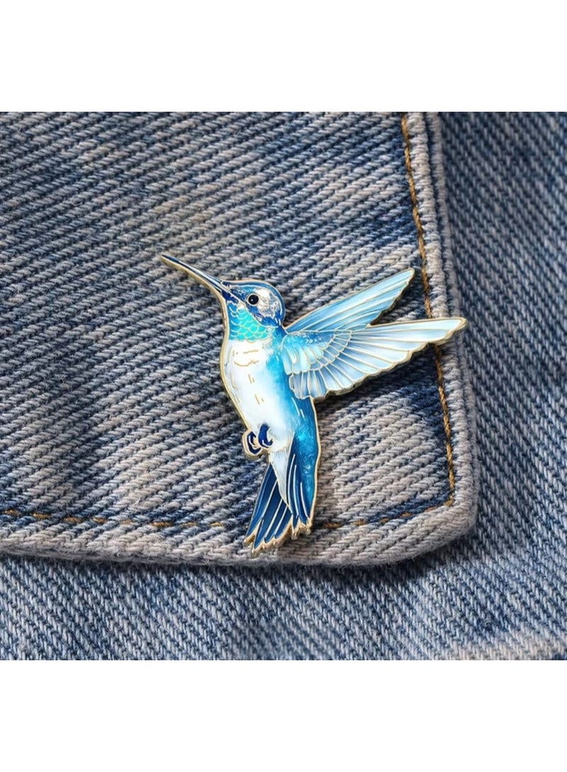 Luxury & Trendy Crystal Rhinestone Accessory Brooch Pin for Women, for clothes and Bags Fashion Enamel Available in different shapes and colors Gold/Silver (Hummingbird 4) - Image 1