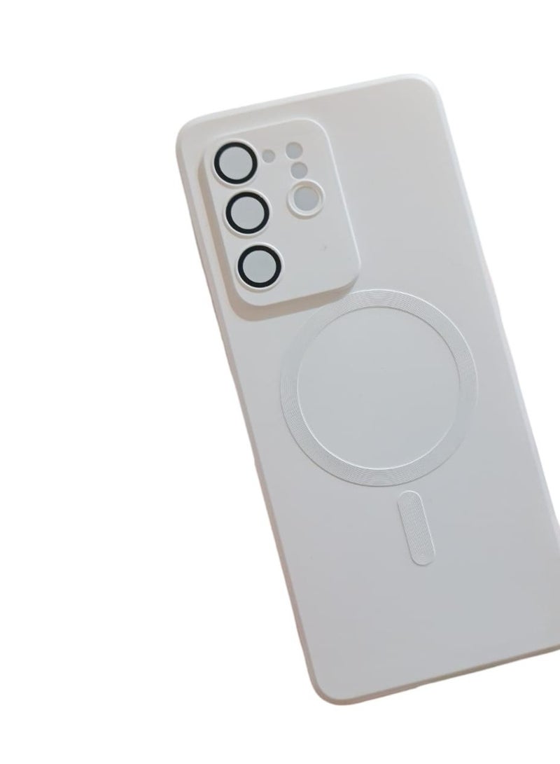 Luxury Silicone Magnetic Case for Samsung Galaxy S20 Ultra Wireless Charging Protective Shockproof Back Cover, White