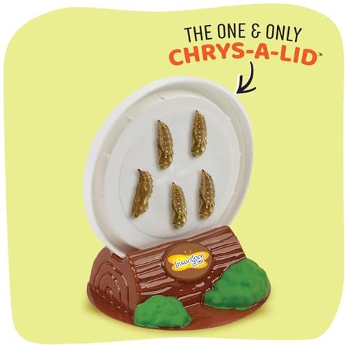 Insect Lore حديقة الفراشات من إنسيكت لور مع 5 يرقات حية - دفتر نشاط STEM، موطن، حامل كريس-أ-ليد ووعاء تغذية متضمن | تربية وإطلاق فراشات السيدة المطلية - Image 3