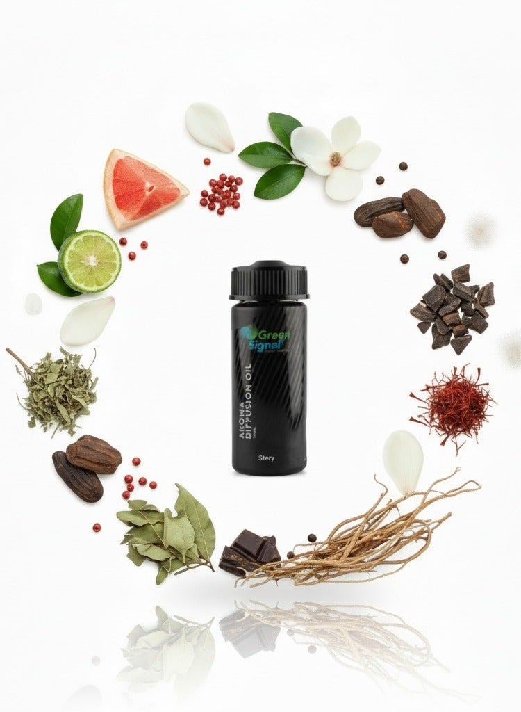 جرين سيجنال زيت عطر ستوري – عطر شرقي فاخر لتعطير المنزل | مزيج من البرغموت، الجريب فروت، الفلفل الوردي، الماغنوليا، الباتشولي، حبوب التونكا، العود، الزعفران، نجيل الهند، المسك الأبيض والعنبر | زيت عطري مركز يدوم طويلا لأجهزة التعطير - Image 1