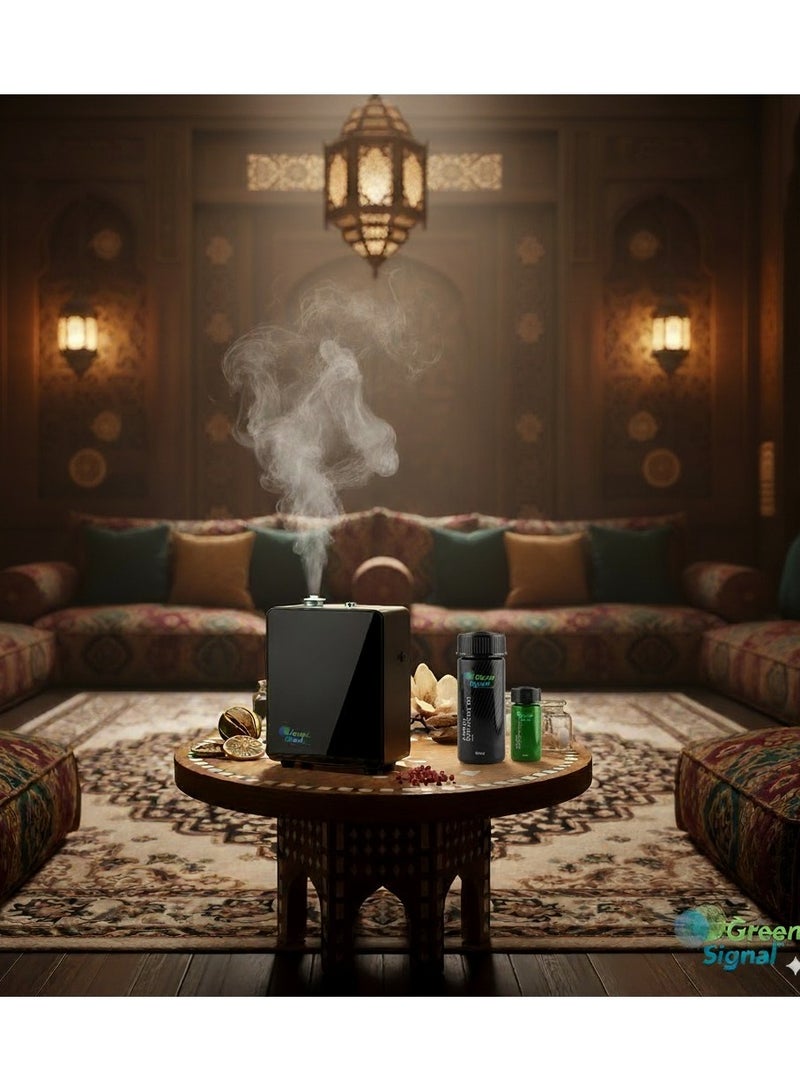 جرين سيجنال زيت عطر ستوري – عطر شرقي فاخر لتعطير المنزل | مزيج من البرغموت، الجريب فروت، الفلفل الوردي، الماغنوليا، الباتشولي، حبوب التونكا، العود، الزعفران، نجيل الهند، المسك الأبيض والعنبر | زيت عطري مركز يدوم طويلا لأجهزة التعطير - Image 2