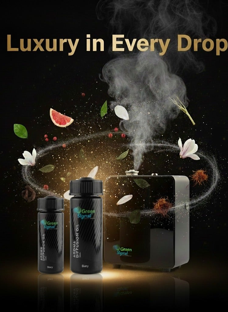 جرين سيجنال زيت عطر ستوري – عطر شرقي فاخر لتعطير المنزل | مزيج من البرغموت، الجريب فروت، الفلفل الوردي، الماغنوليا، الباتشولي، حبوب التونكا، العود، الزعفران، نجيل الهند، المسك الأبيض والعنبر | زيت عطري مركز يدوم طويلا لأجهزة التعطير - Image 3