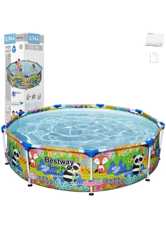 بست واي بيست واي 5612F حوض سباحة بإطار دائري سعة 3221 لتر – متعدد الألوان - Image 1