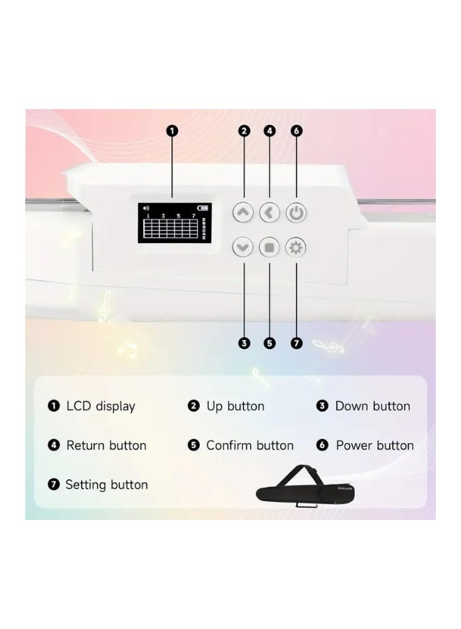 ميغاريا جيتار ذكي مع تقنية AI MIDI وشحن USB - جيتار كهربائي/صوتي هجين، نظام تدريب صامت مع سماعات الرأس/مكبر صوت، لا يتطلب ضبط، - أبيض - Image 4
