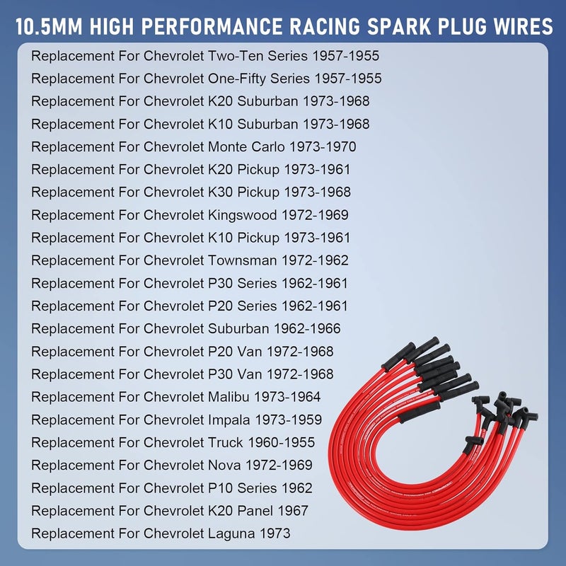 JDMSPEED New HEI Spark Plug Wires Set 90 to Straight Replacement for SBC BBC 350 383 400 454 V8 - Image 4