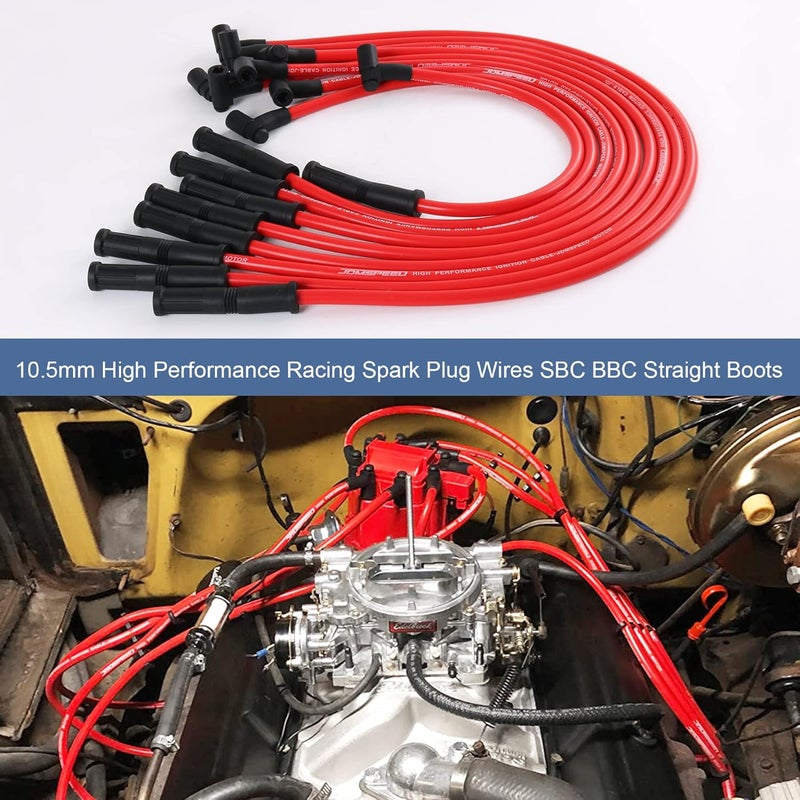 JDMSPEED New HEI Spark Plug Wires Set 90 to Straight Replacement for SBC BBC 350 383 400 454 V8 - Image 2