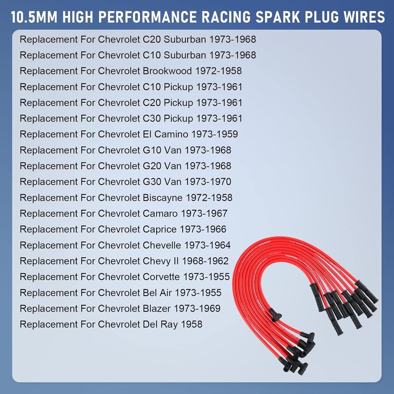 JDMSPEED New HEI Spark Plug Wires Set 90 to Straight Replacement for SBC BBC 350 383 400 454 V8 - Image 3