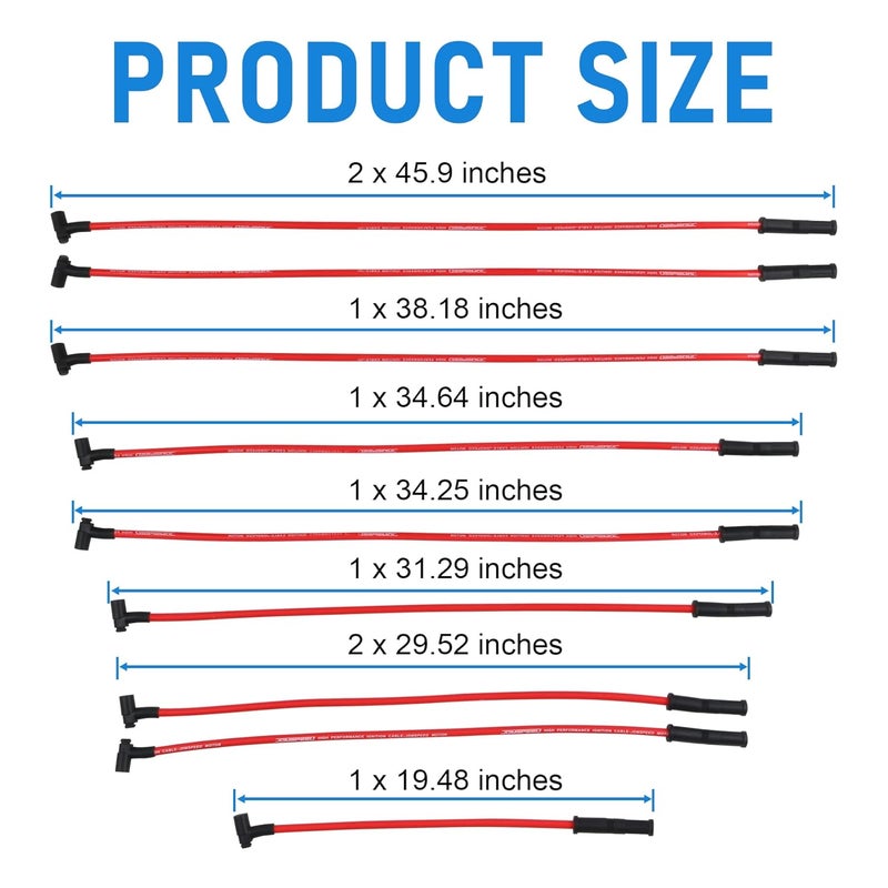 JDMSPEED New HEI Spark Plug Wires Set 90 to Straight Replacement for SBC BBC 350 383 400 454 V8 - Image 5