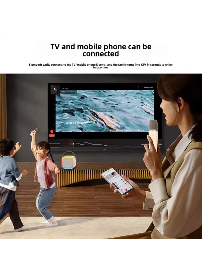 نيوترل مكبر صوت بلوتوث K12 لاسلكي محمول للخارج، مع ميكروفون ملون متكامل لـ KTV - Image 3