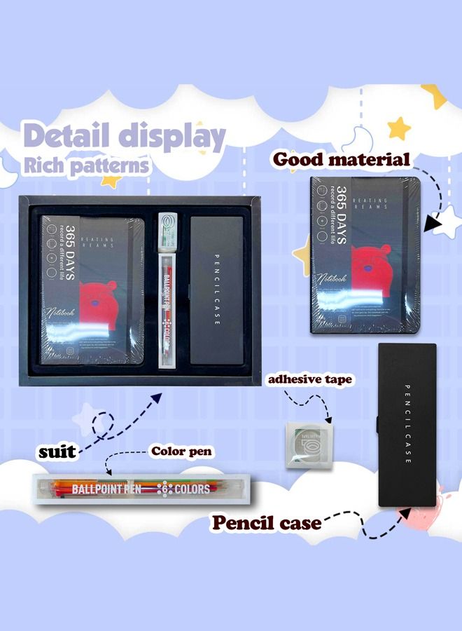 شيانغ يو مجموعة قرطاسية للطلاب مع علبة قلم رصاص ومجموعة دفتر ملاحظات للأطفال - Image 2