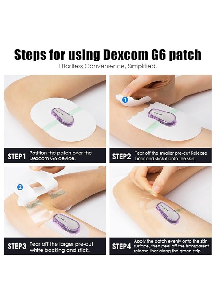 Generic 20 Pack Sensor Covers for Dexcom G6, Adhesive Patches Waterproof, Waterproof Sensor Patches, G6 Waterproof Adhesive Transparent Tape  - Image 3