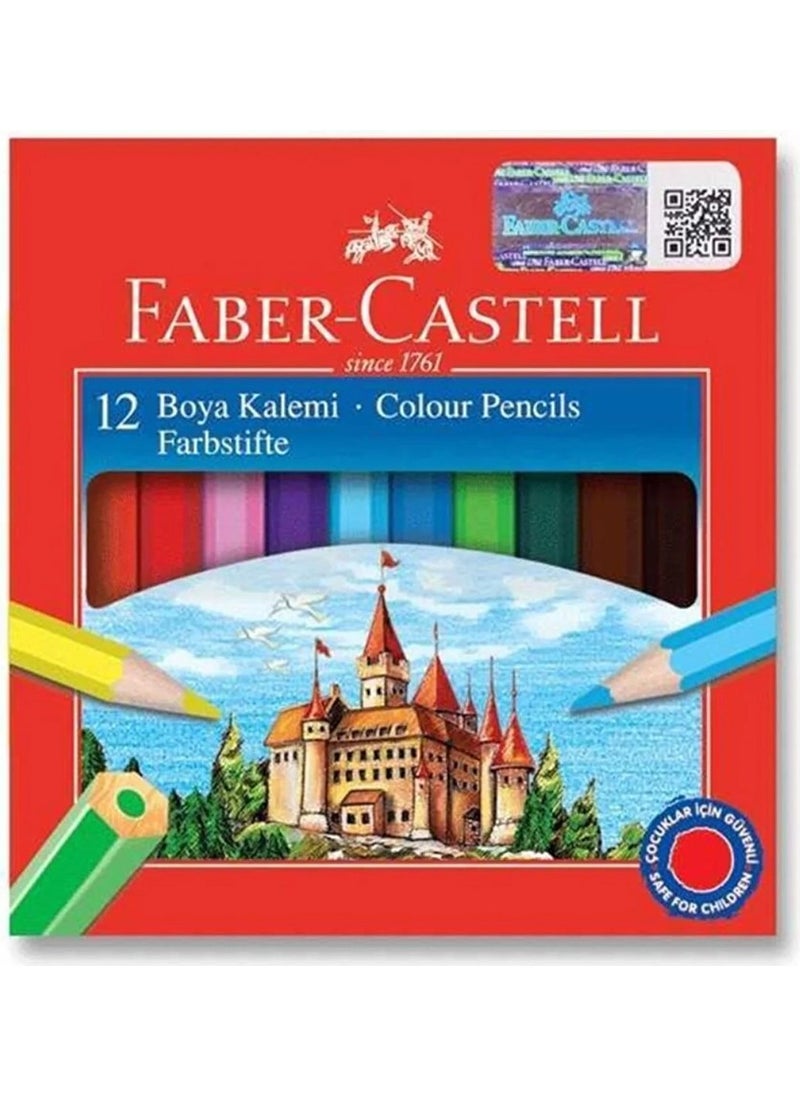 FABER-CASTELL - 12 Colour Crayons Half Size - Image 1