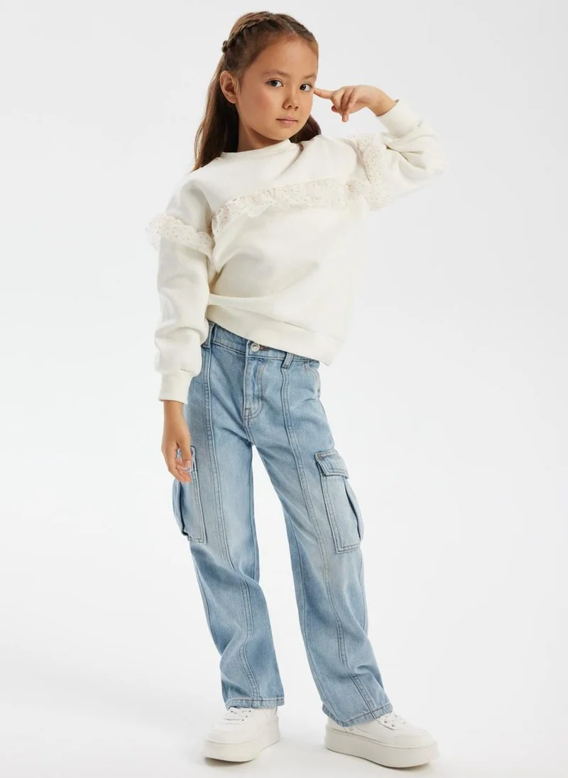 MINOTI Teen Girls Denim Cargo Jeans