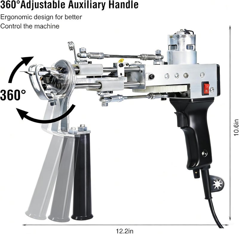 Vehipa Tufting Gun 2 in 1 Loop Pile Cut Pile Rug Gun Machine Starter Kit for Tufting Lover - Image 2