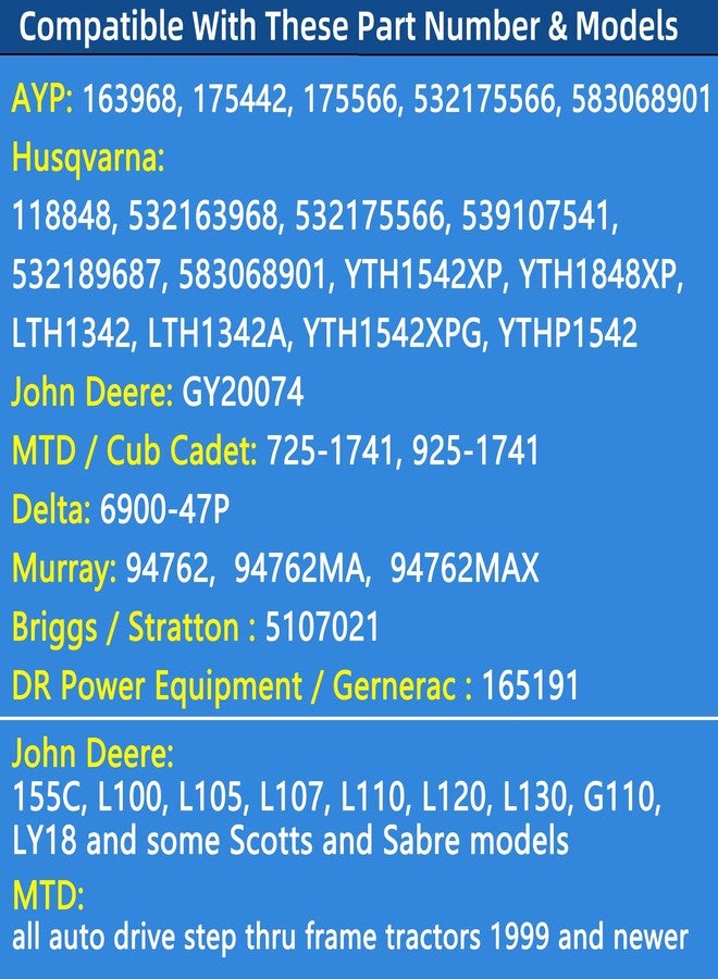 ROVIKE مفتاح تشغيل جرار جزازات العشب من روفيك، 4 أوضاع، متوافق مع AYP، Husqvarna، MTD، Cub Cadet، Delta، Stratton، Gernerac، 532175566، 175566، 163968، 165191، 5107021، 725-1741، 925-1741، 532163968، 175442، 193350، GY20074 - Image 2