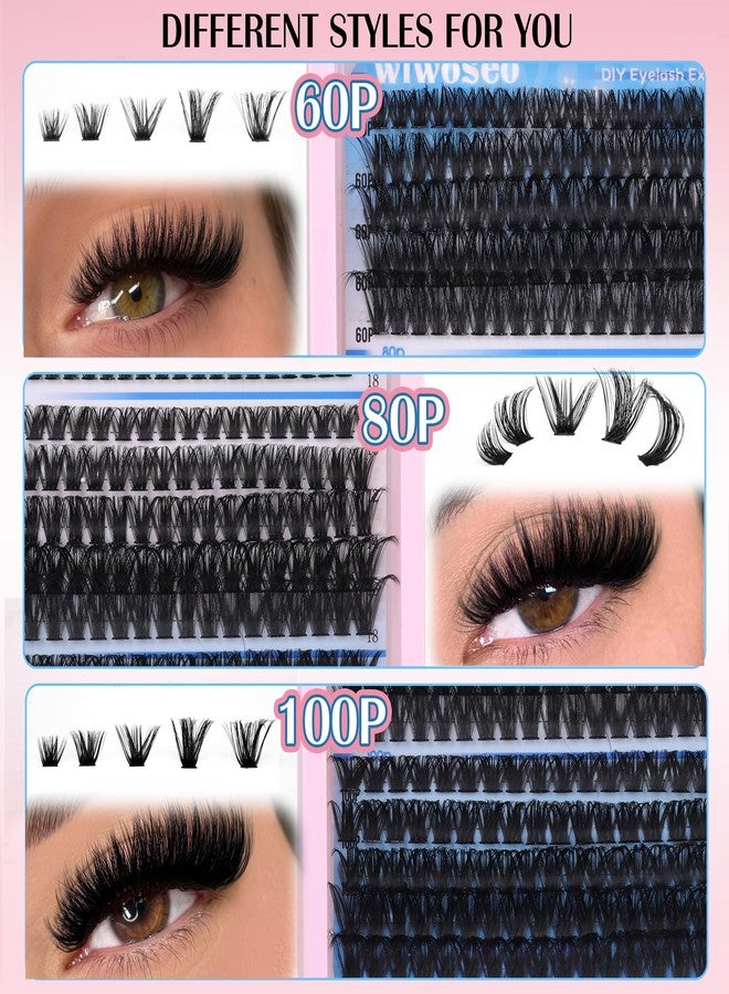 wiwoseo Cluster Eyelashes Extension Cluster Lashes Natural Look Individual Lashes Extensions Cluster Eyelash Wispy Lash Clusters - Image 4