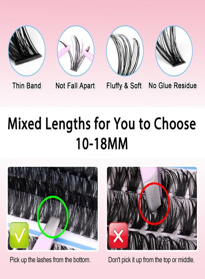 wiwoseo Cluster Eyelashes Extension Cluster Lashes Natural Look Individual Lashes Extensions Cluster Eyelash Wispy Lash Clusters - Image 5