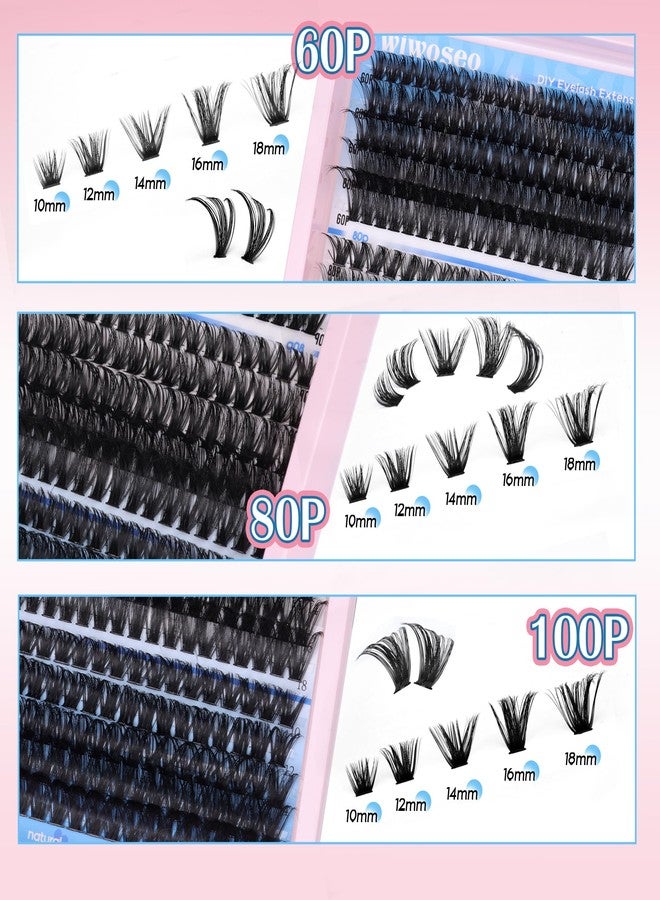 wiwoseo Cluster Eyelashes Extension Cluster Lashes Natural Look Individual Lashes Extensions Cluster Eyelash Wispy Lash Clusters - Image 3