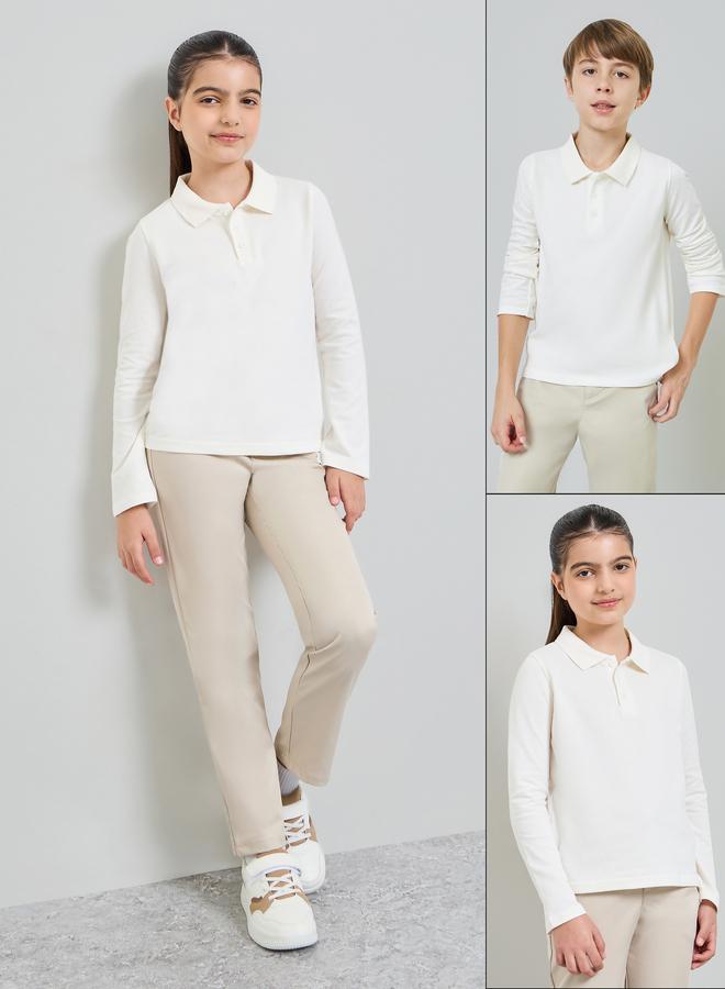 Styli Teens Pack of 2 - Cotton Long Sleeves Polo T-Shirt - Image 2