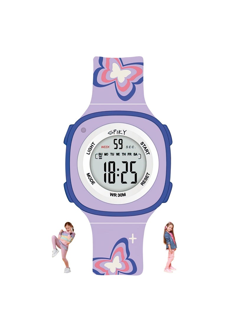 SPIKY Digital Sports Watch for Kids | Multifunctional, Luminous Display, Alarm | Water Resistant & Printed Silicone Strap | Best Birthday Gift Wrist Watches for Girls & Boys | Age 2-14 yrs - Image 1