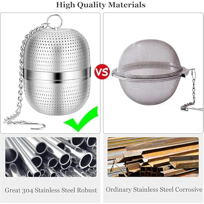 Bukela 2 Pieces Tea Infuser Stainless Steel Tea Strainer Balls For Loose Leaf Tea Mugs Teapots - Image 2