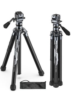 Ulanzi Ulanzi F38 Fotopro Air III Quick Release Video Travel Carbon Fiber Tripod | Fluid Head for Video | Storage Length 42cm | 5 Leg Sections 44-156cm | Ball Head Payload 3Kg | 1.08Kg  - Image 1