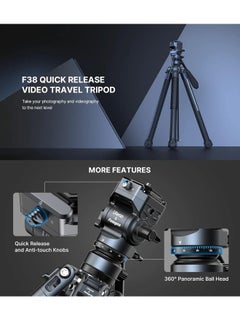 Ulanzi Ulanzi F38 Fotopro Air III Quick Release Video Travel Carbon Fiber Tripod | Fluid Head for Video | Storage Length 42cm | 5 Leg Sections 44-156cm | Ball Head Payload 3Kg | 1.08Kg  - Image 4