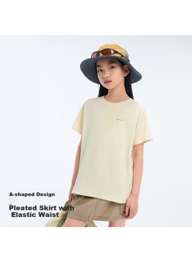Pelliot Outdoor Kids' Quick Dry T-shirt Anti-bacterial Sun Protection Short Sleeve Casual Top 135215035 Blue 130 - Image 4